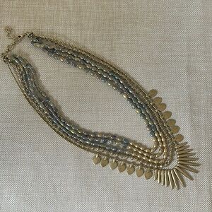 Gold and Silver Tone Layered Necklace